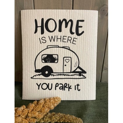 Kjøkkenklut "Home is/campingvogn"