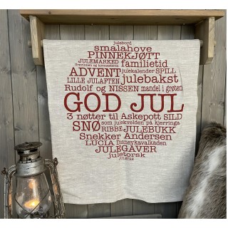 Kjøkkenhåndkle "God jul" Lin