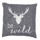 Putetrekk "Be wild", grå str 50x50