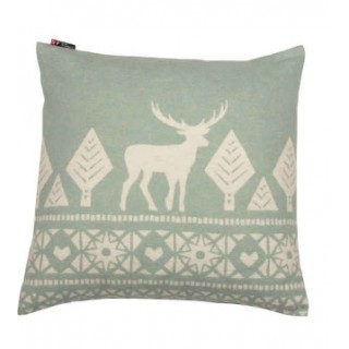 Putetrekk "Folcloristic with stags" lt green str 50x50