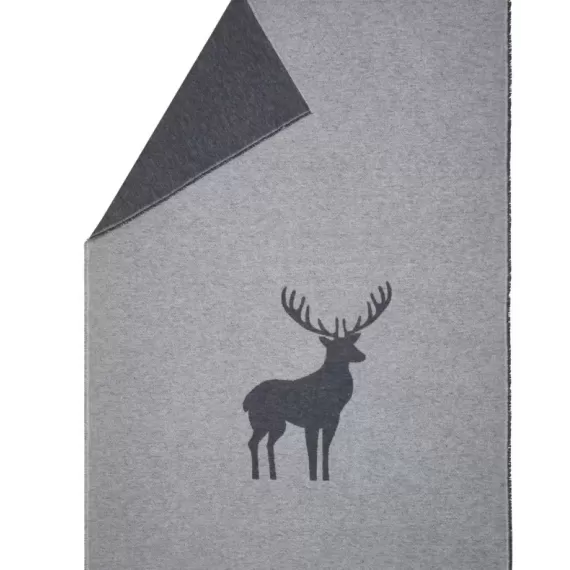 Luca pledd "Centered deer" Grey, str 140x200
