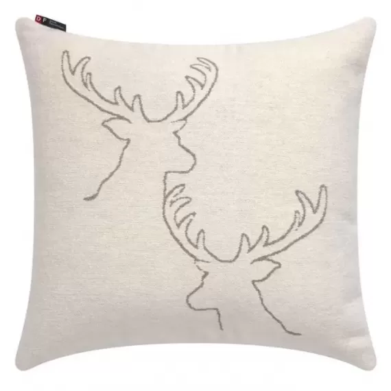 Nova putetrekk "Stag heads", grå str 50x50