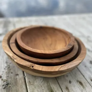 Erik boller i teak, 3 stk, art 300083