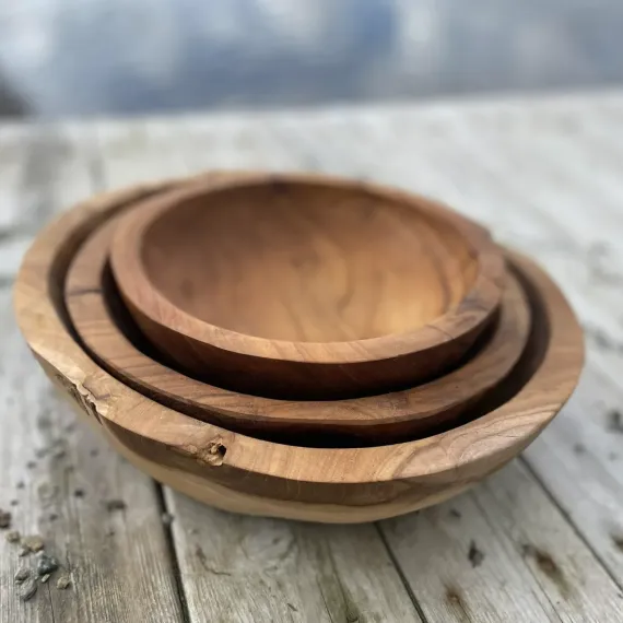 Erik boller i teak, 3 stk, art 300083