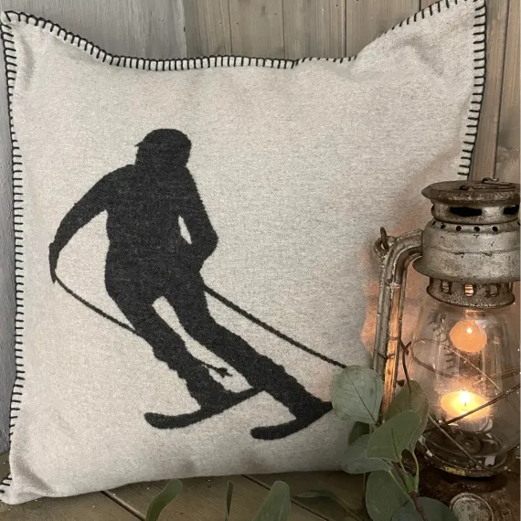 Putetrekk "Skier" grå 50x50