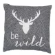 Putetrekk "Be wild", grå str 50x50