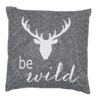 Putetrekk "Be wild", grå str 50x50