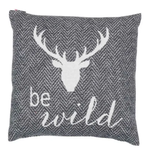 Putetrekk "Be wild", grå str 50x50