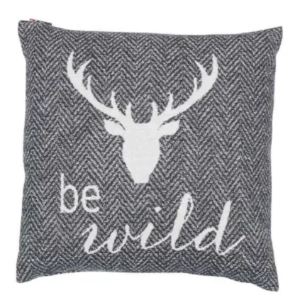 Putetrekk "Be wild", grå str 50x50