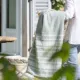 Pledd sommerlig, beige eller grønn, str 140x200