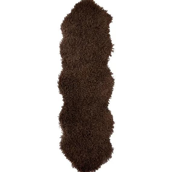 Wooly dobbel "skinnfelle", brun str 60x180