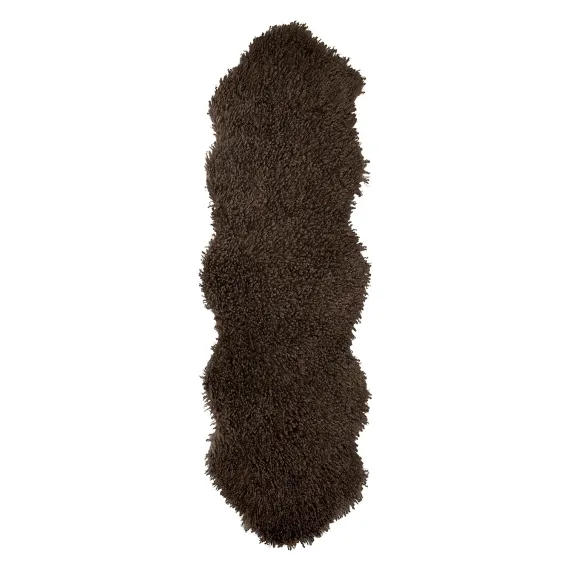 Wooly dobbel "skinnfelle", brun str 60x180