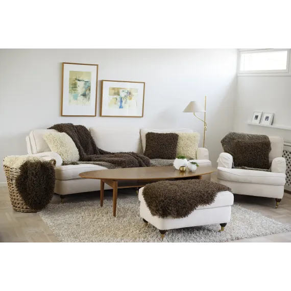 Wooly enkel "skinnfelle", Brown str 60x90