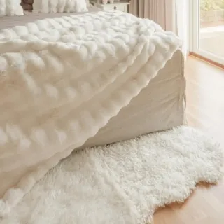 Wooly dobbel "skinnfelle", Beige 60x180