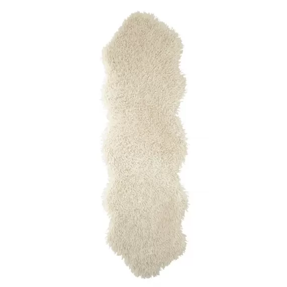 Wooly dobbel "skinnfelle", Light Beige 60x180