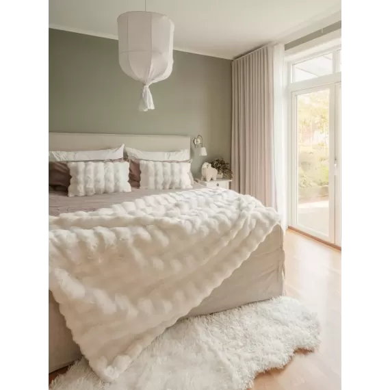 Wooly dobbel "skinnfelle", Light Beige 60x180