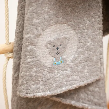 Babyteppe Teddy 70x90, gråbrun