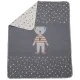 Babyteppe Bamse 70x90, blågrå