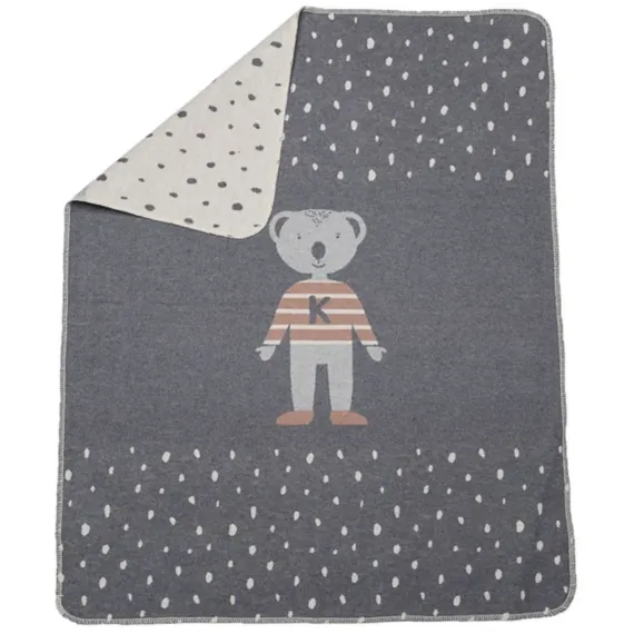 Babyteppe Bamse 70x90, blågrå