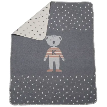 Babyteppe Bamse 70x90, blågrå