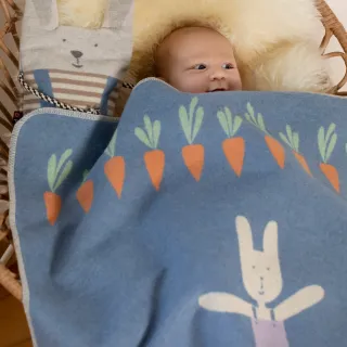 Babyteppe Kanin 70x90, blå