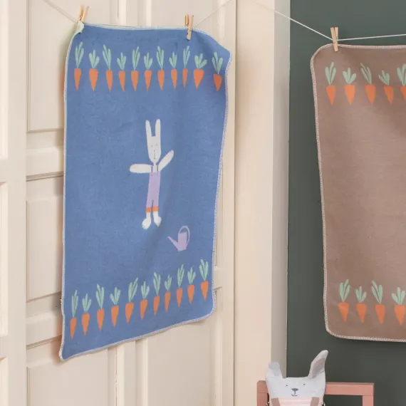 Babyteppe Kanin 70x90, blå